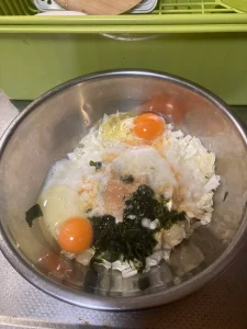 お好み焼きの材料の画像