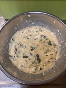 お好み焼きの材料を混ぜた後の画像